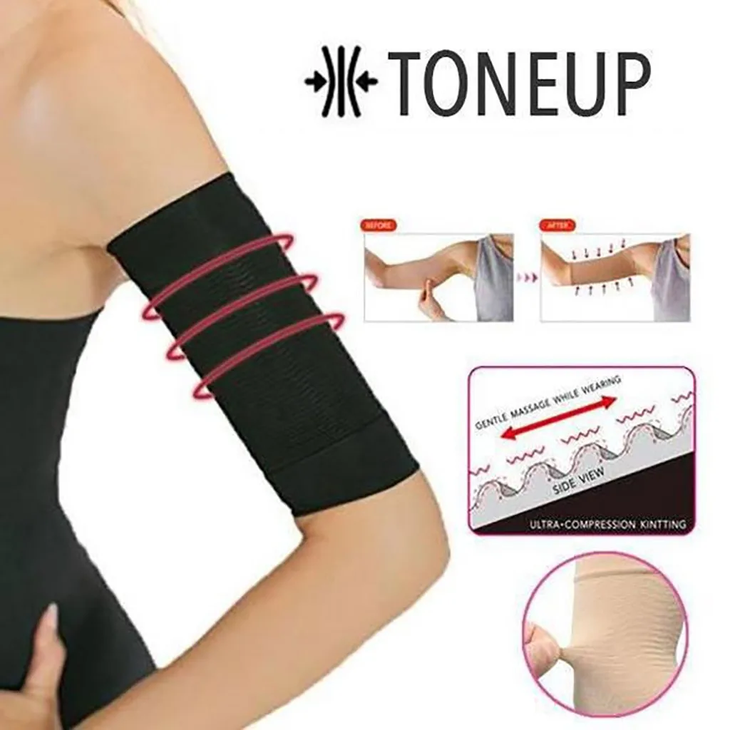 Beige Women Winter Knitted Arm Warmers Ladies Shaping Sleeves Elastic Shaperwear Slimming Shaper #30 | Спорт и развлечения
