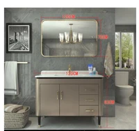American Nordic light luxury bathroom cabinet combination modern minimalist solid wood floor wash basin wash basin cabinet bathr