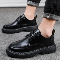 new leather boots mens casual leather shoes high quality men anti slip big head leather shoes men driving shoes