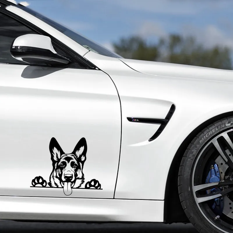 

Three Ratels FTZ-2291 Modern Art Funny Animal Vinyl Car Sticker German Shepherd Dog Decal