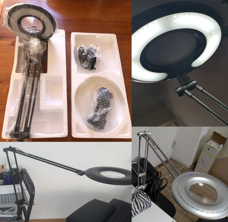 Светодиодная лампа с увеличительным стеклом настольная регулируемым поворотным