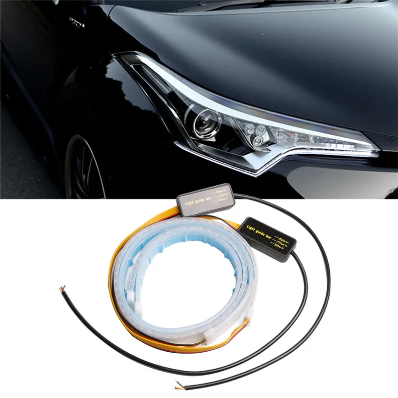 2Pcs 45cm Flexible Flowing Low Consumption High Bright Durable LED Car Headlight Turn Signal Brake Daytime Running Lights#290900 |