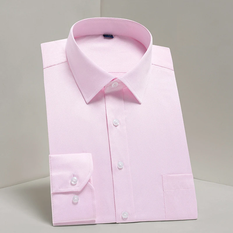 

Plus Size 7XL 8XL 9XL 130KG Men Shirt 35% Cotton Casual Brand for Spring Summer Solid Pink Business Casual Fashion A07201631