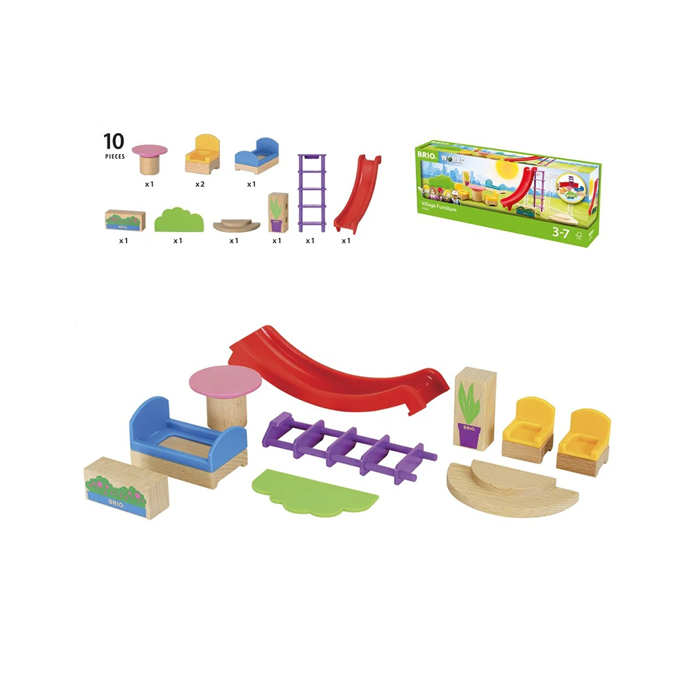 Игровой набор деревянный развивающий BRIO мебель и аксессуары для виллы железной