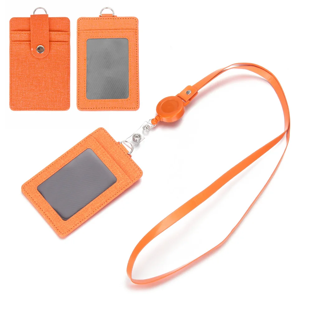 Orange Новое поступление 1 шт. высококачественная искусственная кожа Название лента-держатель для бейджей с выдвижным значком шнурок с Id держателем - Цвет: Orange