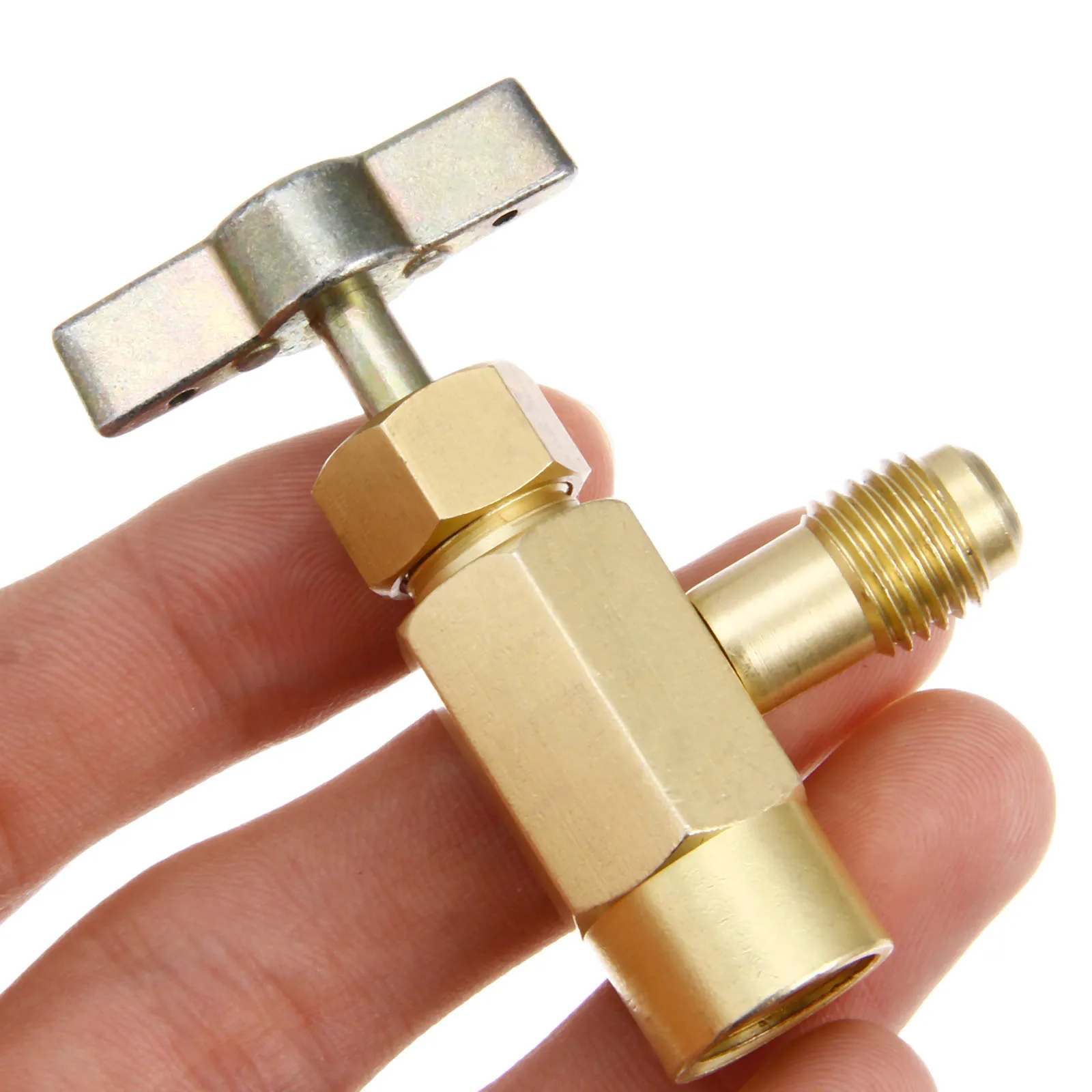 Латунный дозатор для хладагента Yetaha R134A R12 R22 R134a коллектор 1/4 дюйма SAE Женский x 1/2