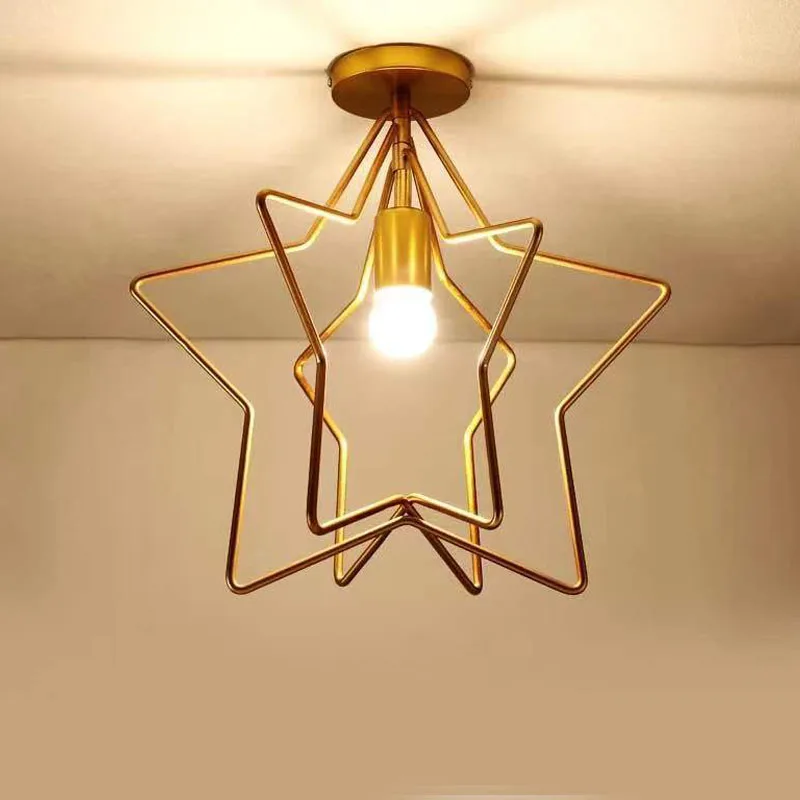 GLSZ Золотая/черная звезда потолочные светильники Современный Железный