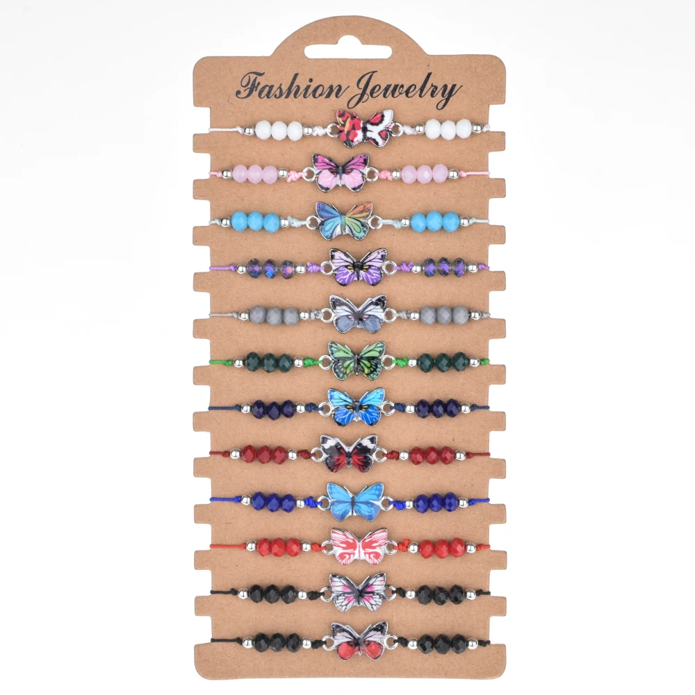 12 шт./лот хрустальные бусины браслеты с единорогом наборы для женщин