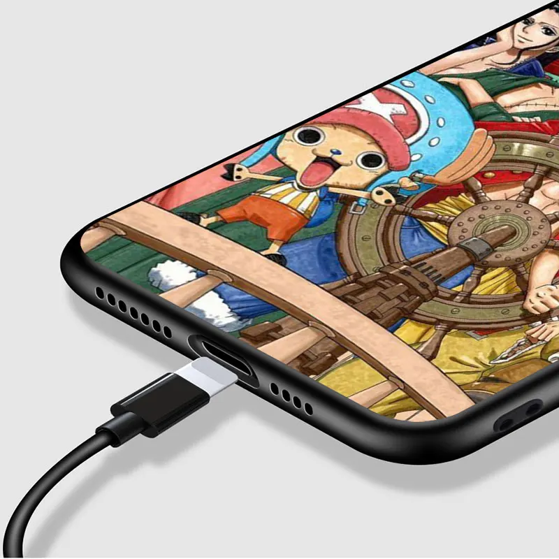 

One Piece Anime Luffy For iPhone 12 Pro Max Mini 11 Pro XS Max X XR 6S 6 7 8 Plus 5S Soft Black Phone Case