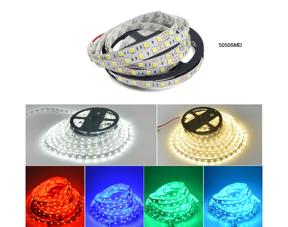 Светодиодные ленты 5050 5630 2835 RGB лампы 12V 5M гибкая домашняя Кухня украшения лампа Водонепроницаемый 300 светодиодный лента Диодная лента 60 светодиодный s/M