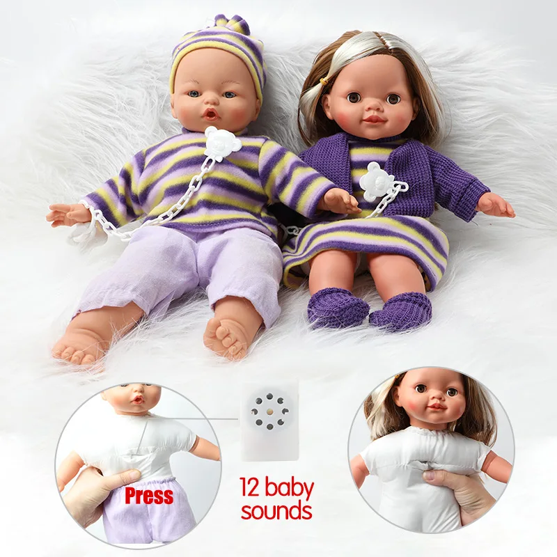 Кукла Bebe reborn 16 дюймов длинные волосы имитация звука 40 5 см Реалистичная набивка