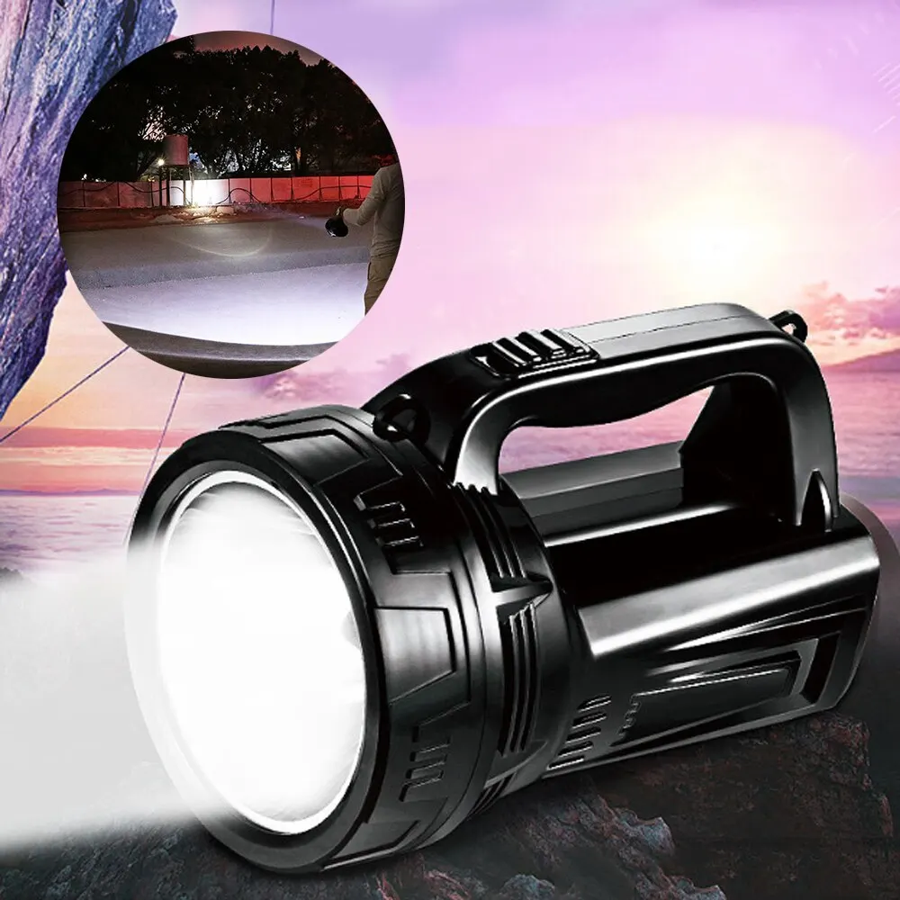 

USB Rechargeable Handheld LED Searchlight Spotlight Outdoor Camping Light Lantern Flashlight Safety Spotlight Camping Light