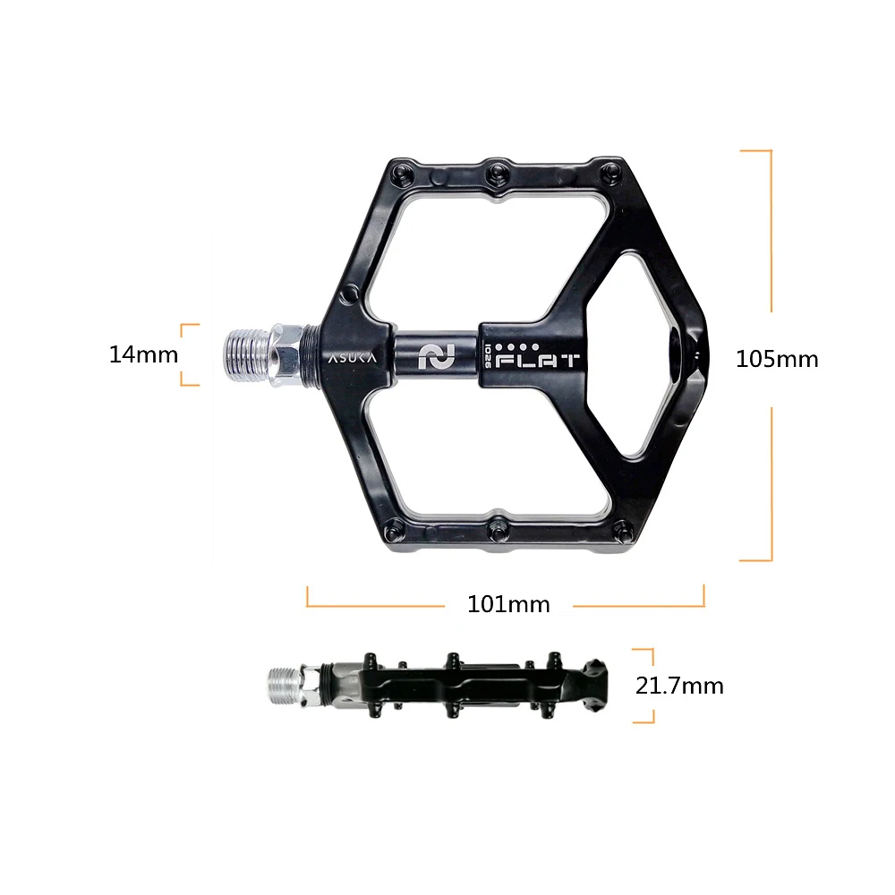 Ultra-light Bicycle Pedals Aluminum Alloy Black Mountain Bike Flat Big Foot Road Mtb Accseeorios Part | Спорт и развлечения