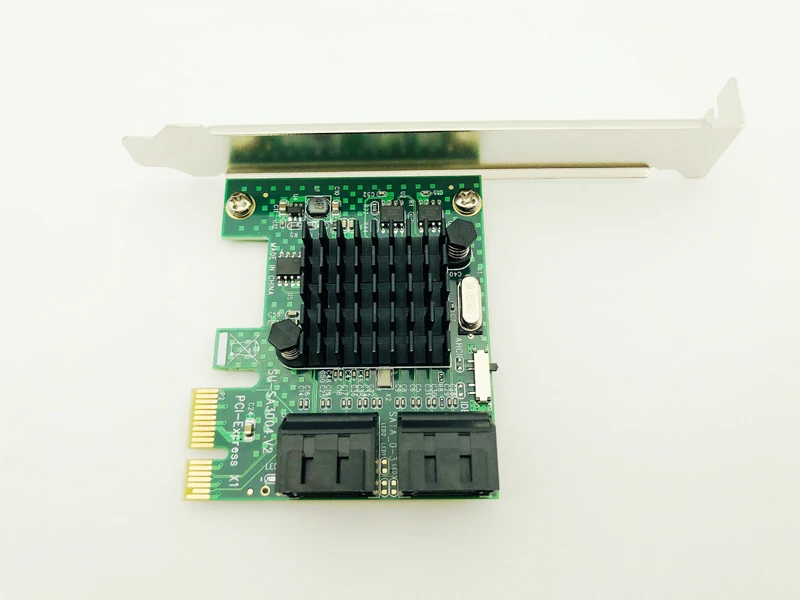 Переходник PCI-E PCI Express 1x на 4 порта Sata 3 0 III 6 Гбит/с низкопрофильный кронштейн для