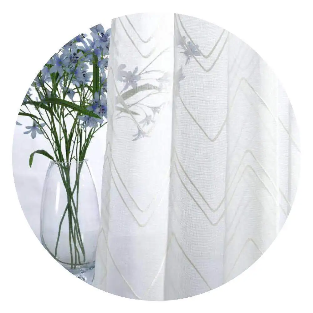 

White Organza Sheer Curtain Tulle Fabric Window Bedroom Drapes Modern Curtain For Living Room Kitchen Fabric Custom X435 #30