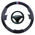 Изготовленный на заказ Чехол рулевого колеса автомобиля Черный для BMW E90 320i 325i 330i 335i E87 120i 130i 120d замша кожа Авто оплетка рулевого колеса