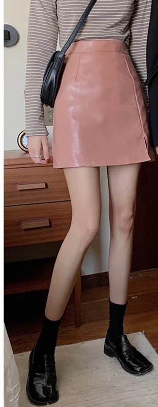 Женская юбка с завышенной талией запахом на бедрах А-силуэта разрезом для весны и