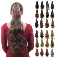 yihan claw clip in ponytail extension 22 long curly wavy pony tail synthetic hair extensions claw in fake hair piece for women