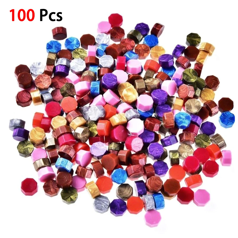 

100Pcs/Lot Mixed Color Stamp Wax Vintage Wax Seal Stamp Tablet Pill Beads for Envelope Wedding Wax Seal Ancient Sealing Wax