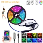 Bluetooth 1-5 м DC5V USB светодиодный ная лента RGB 5050 светильник светодиодный ная белая 2835 RGB полоса освещения s для комнаты ТВ фоновая подсветка ночь