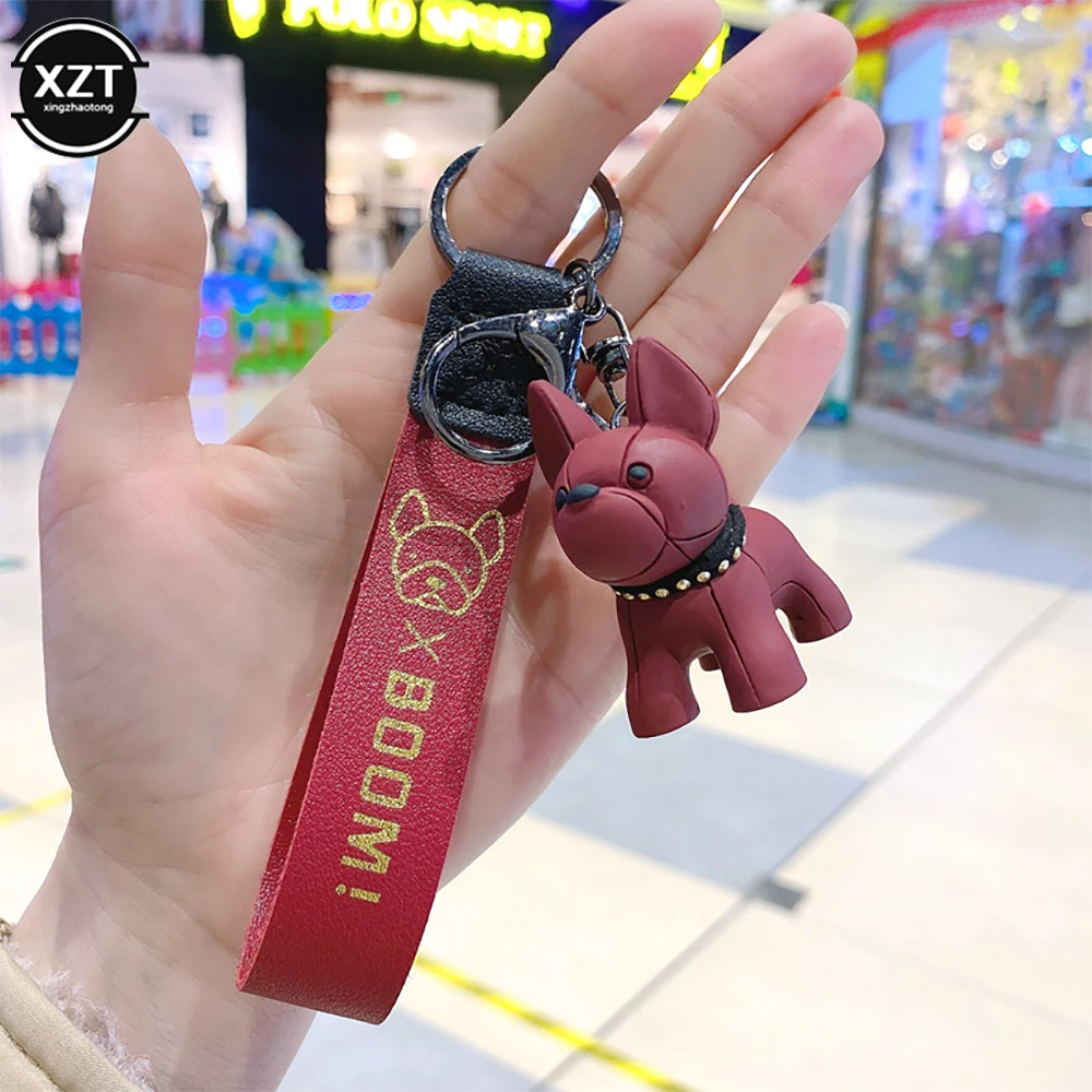 

Креативный мультяшный милый брелок для ключей в виде бульдога для домашних животных, автомобильный кошелек, сумочка, брелок-держатель, аксе...