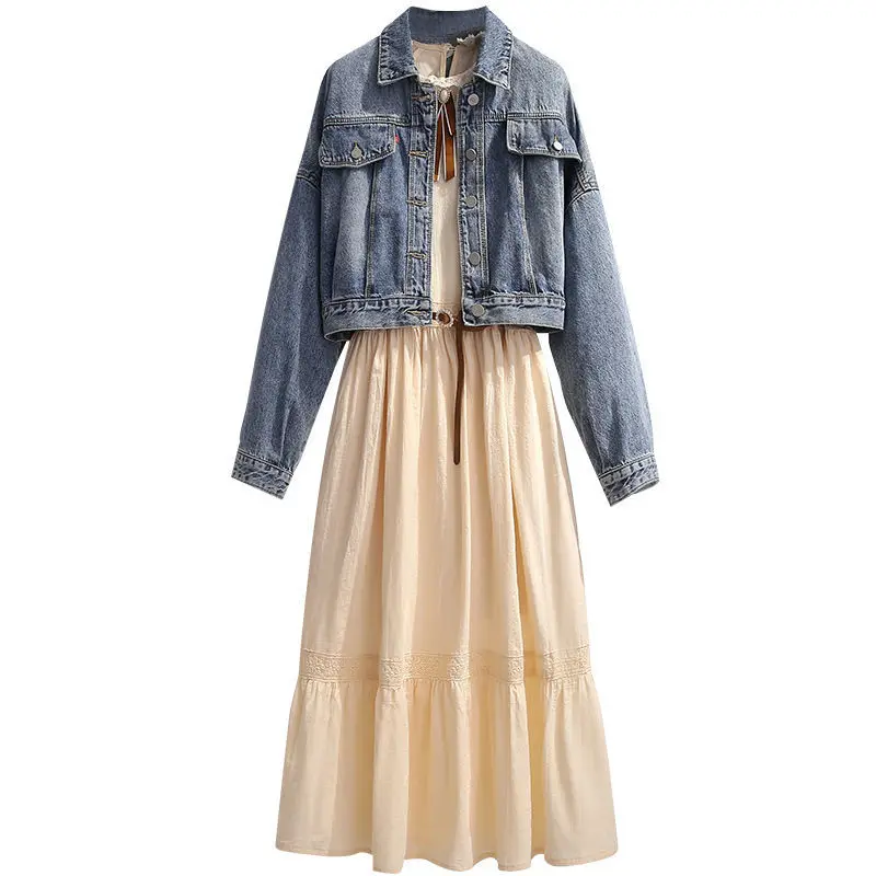 

Женский костюм из двух предметов, однотонная короткая куртка средней длины с бантом, модель D926 на раннюю осень, 2021