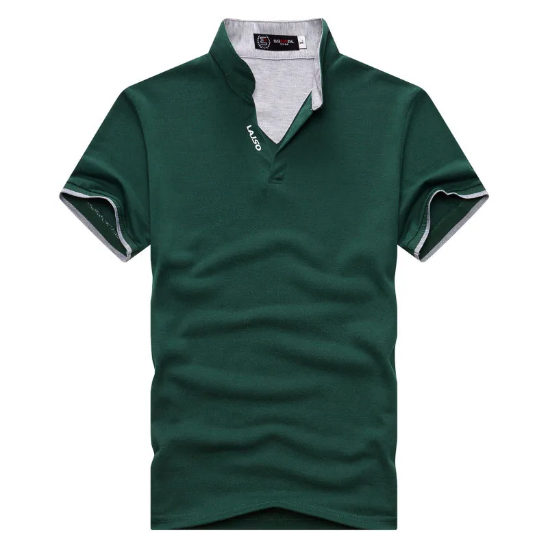 Однотонная мужская рубашка поло с коротким рукавом европейского размера |