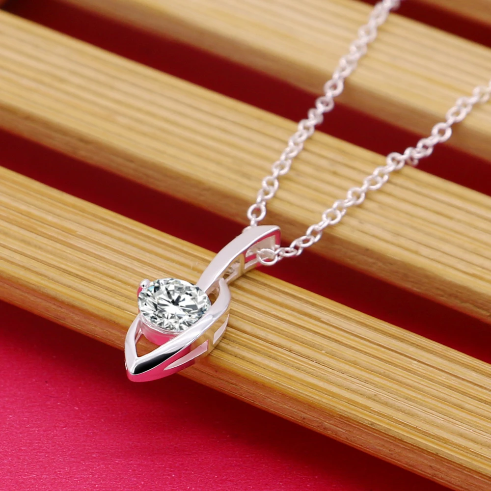 Изысканное женское ожерелье из стерлингового серебра 925 пробы с инкрустацией