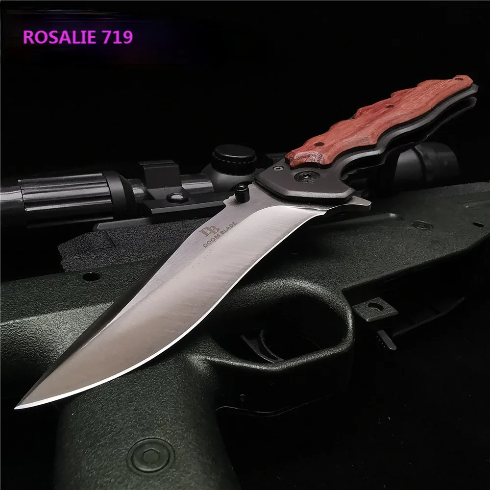 

23CM (9') 58HRC Folding Knife Pipe Cutter Pocket Knives 8CR15Mov Blade Wood Handle Camping Hunting Survival Outdoor Knifes Tool