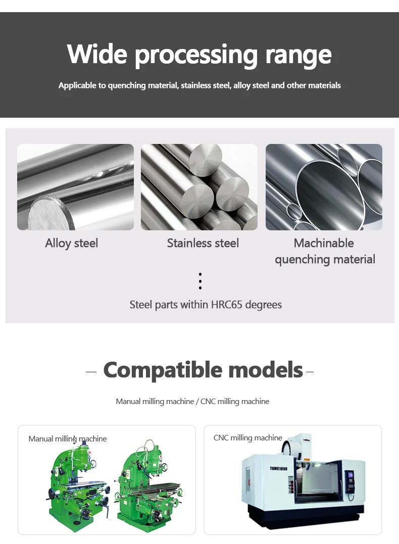 QIYE твердосплавная фреза HRC65 ° нано-покрытая Вольфрамовая сталь с 4 канавками 1 ~ 20
