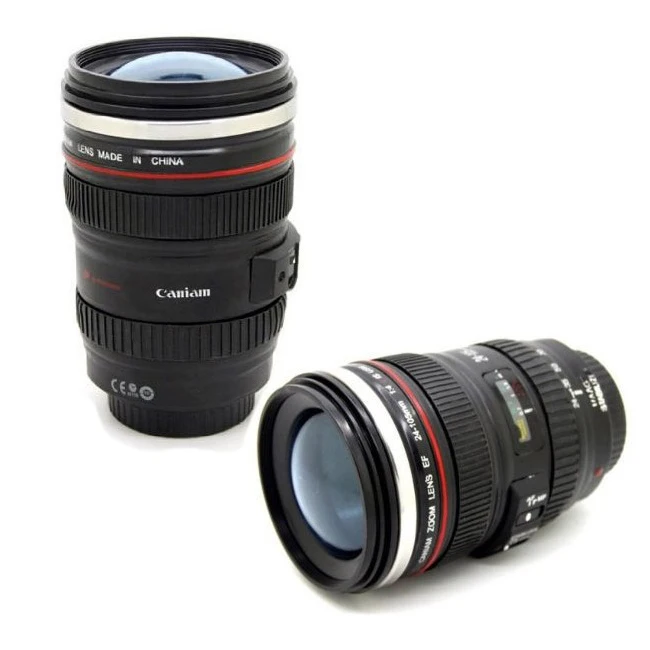

Creative 400ml Stainless steel liner Camera Lens Mugs Coffee Tea Cup Mugs With Lid Novelty Gifts Thermocup Thermo mug