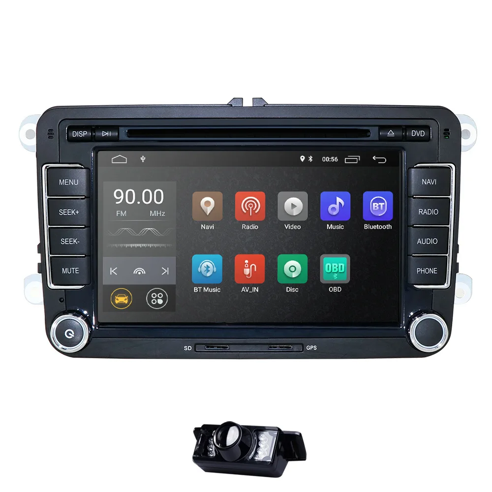 Четырехрядный Android 9,0 7 дюймов DVD gps радио плеер для Volkswagen Гольф 5 touran passat B6 B7 Lavida polo Tiguan; Skoda - Цвет: ADD CAM4
