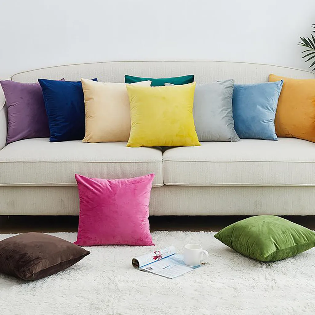 Новинка 1 шт. Бархатная подушка чехол для дивана на талию наволочка подушки