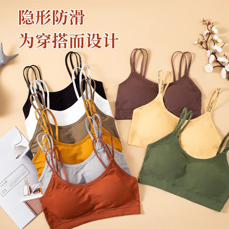 

Seamless U-shaped Tube Top Bra Sexy Solid Color Ladies Brassiere Comfortable Adjustable Shoulder Strap Padded Underwear