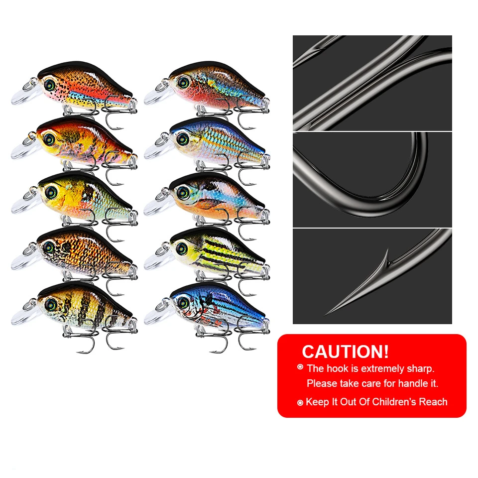 

1 Pcs Hard Bait Minnow Fishing Lures 5.2cm/8.5g Wobbler Floating Treble Hooks Artificial Swimbait Crankbait Fishing Tackle