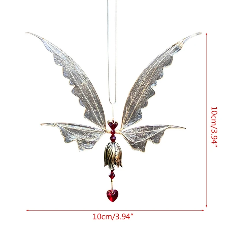 

Crystal Butterfly Wings Pendant Wind Chimes Rainbow Maker Hanging Ornament Gift Home Decoration H051