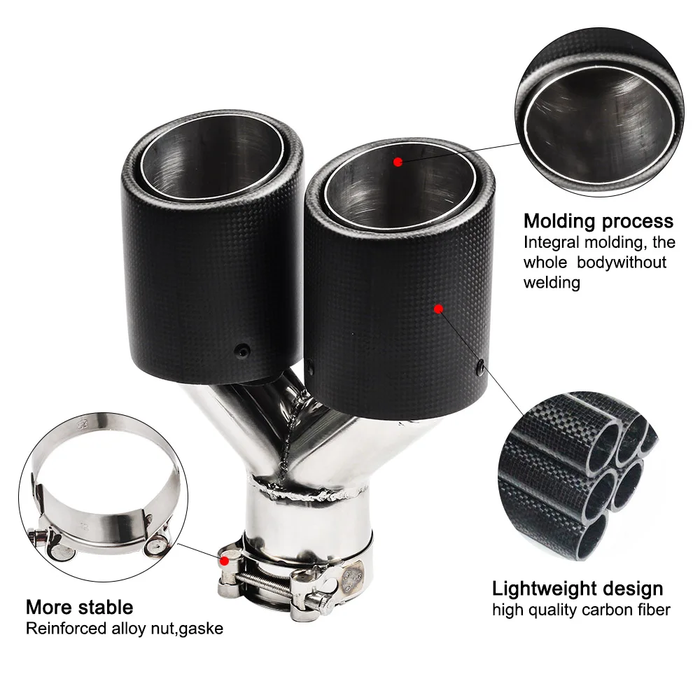 Dasbecan Автомобильная двойная выхлопная труба качающаяся кромка модель Y глушитель