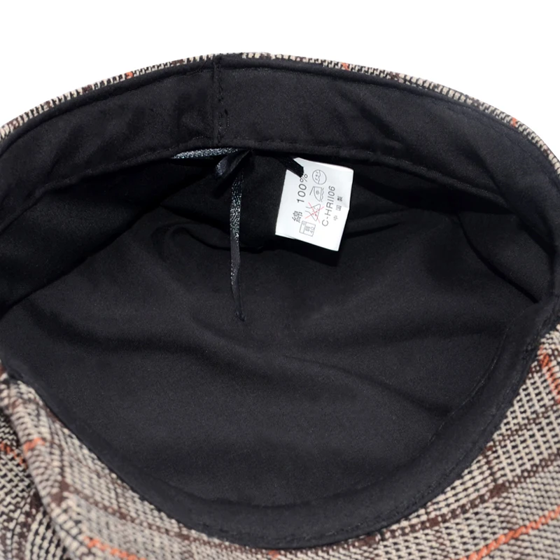 Кепка газетчика для мужчин и женщин восьмиугольные шляпы в клетку Повседневная