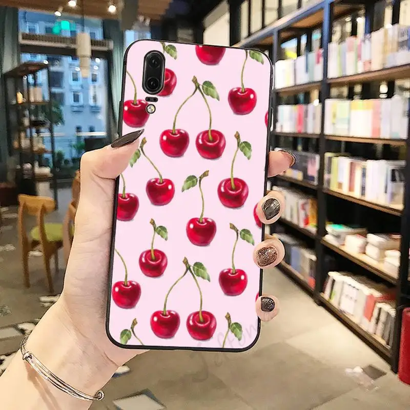 

Pink Cherries Cherry Strawberry protective coque Phone Case For Huawei honor Mate P 10 20 30 40 Pro 10i 9 10 20 8 x Lite