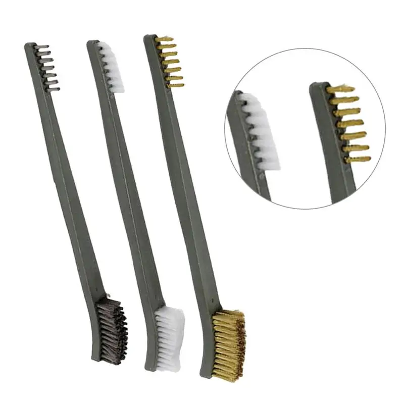

3Pcs Mini Stainless Steel Remove Rust Brushes Brass Cleaning Polishing Detail Metal Clean Tools Home Kits Car 170mm