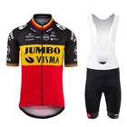 Комплект велосипедной одежды JUMBO VISMA для мужчин и женщин, красная летняя одежда с коротким рукавом для горного велосипеда, велосипедная одежда, 2021