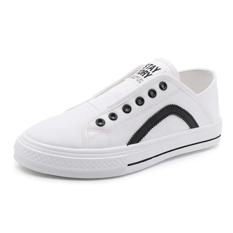 

Мужская Летняя обувь, новинка 2021, маленькие белые парусиновые туфли a foot lazy, мужская повседневная обувь для скейтборда, Тканевая обувь