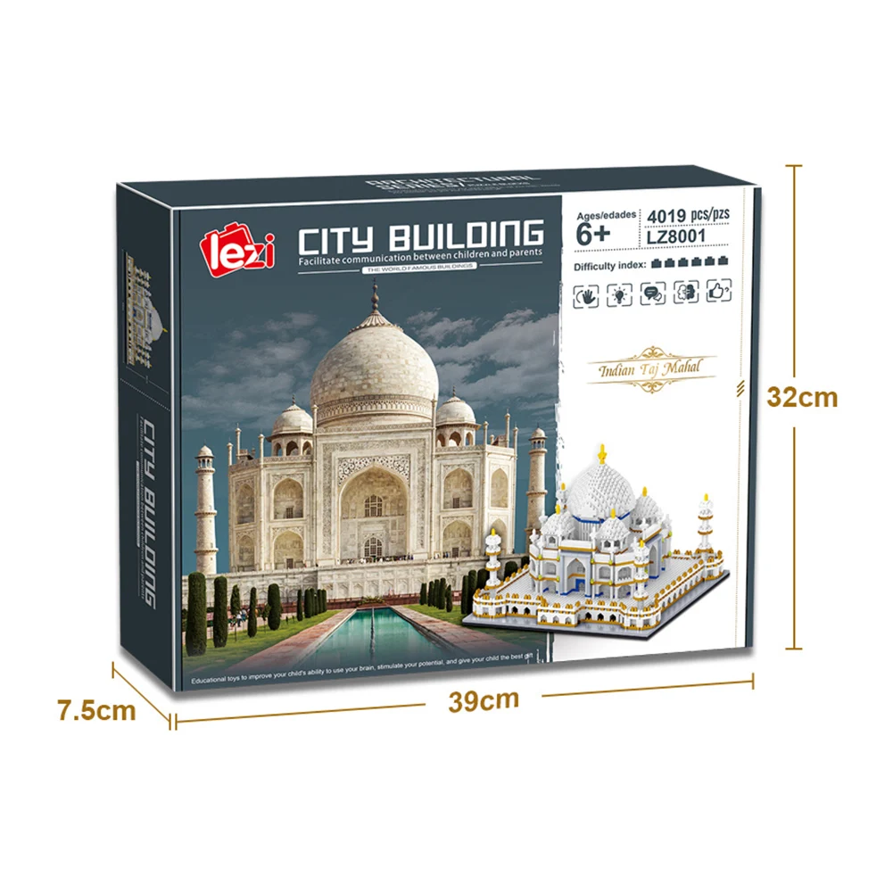 

4019pcs Creative Architecture Taj Mahal Castle 3D Model Building Blocks Kids Assembly Toy for Household Decoration Gift
