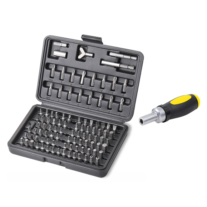 

100Pcs Screwdriver Set with Bit Driver Tamper Proof Torx Hex Star Screw Driver Bit Set for Home Appliances Repair