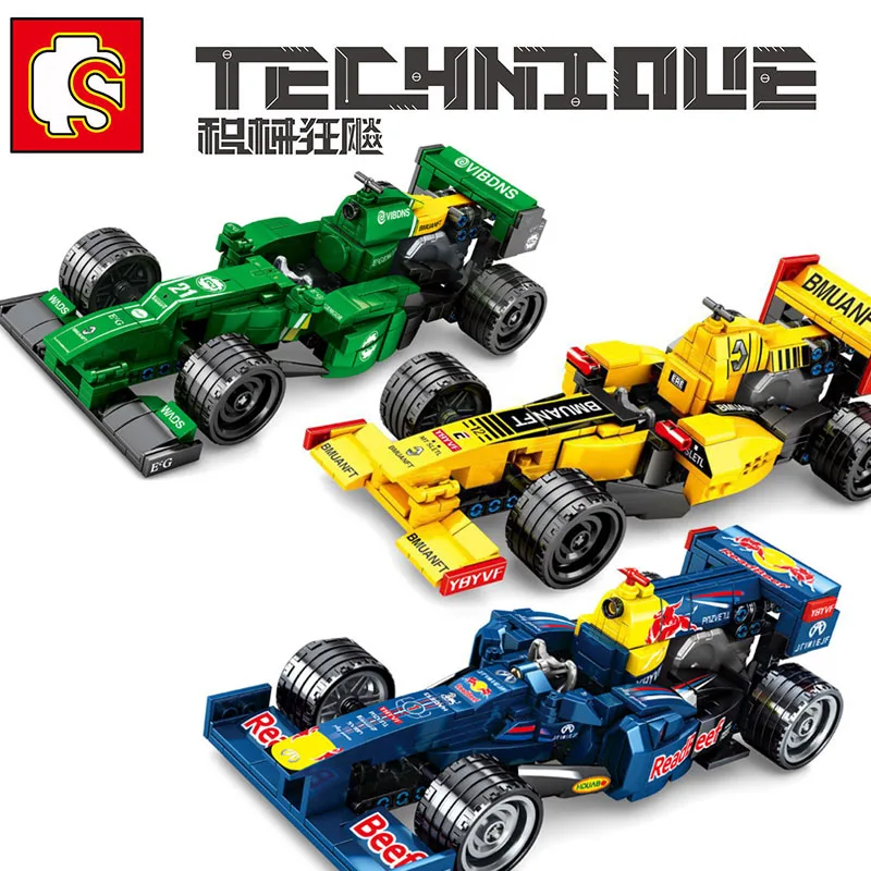 

SEMBO F1 Renault City Racing Car Technic Model Building Blocks Set Pullback Classic Racer Vehicles Diamond Bricks Toys for Boys