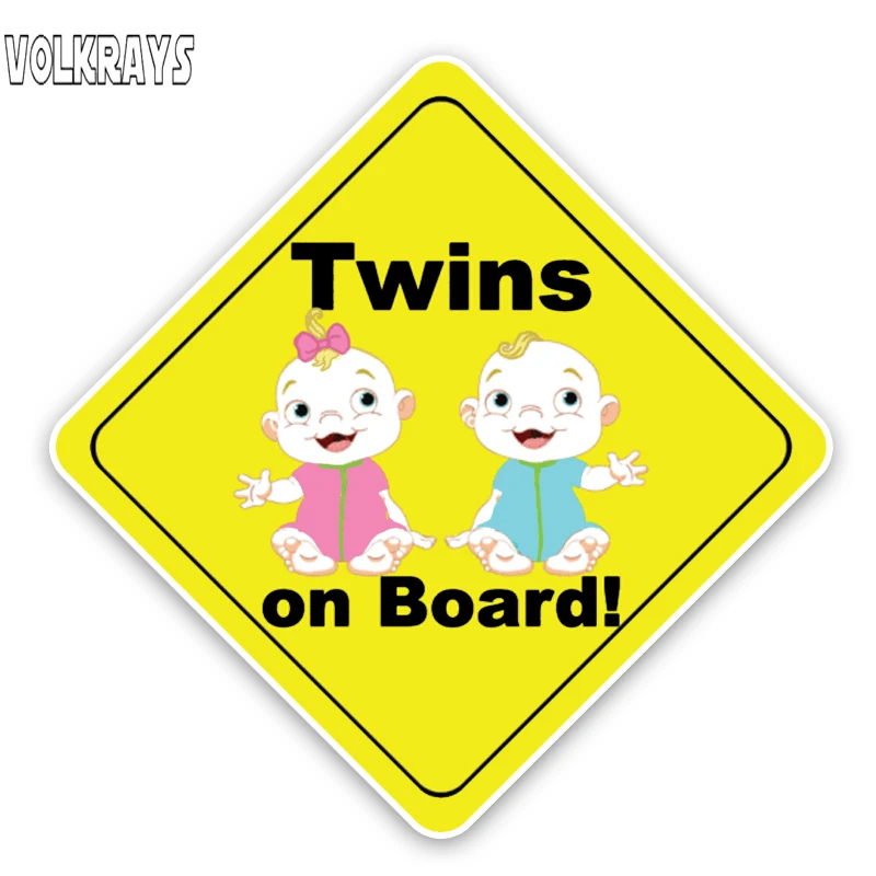 Volkrays мультяшная наклейка на автомобиль милые Близнецы доске цветные графические
