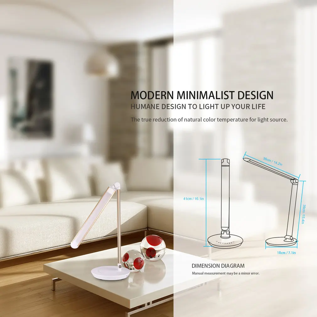 Складной дизайн с регулируемой яркостью светодиодный настольный светильник