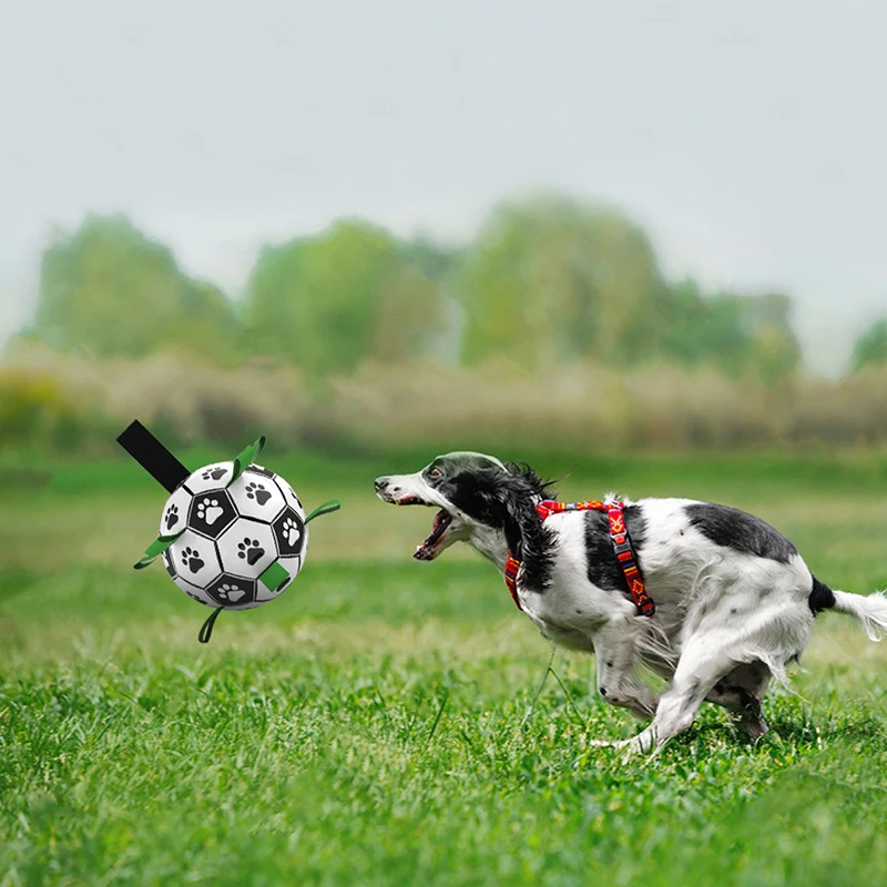 

Grab Tab Dog Soccer Ball Indoor Outdoor Interactive Dog Toy Unique and Fun Dog Tug Toy Dog Water Toy JS23