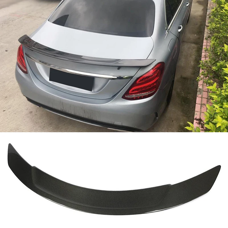 Для Mercedes C Class W205 4 Двери Седан 2015 2019 углеродное волокно автомобиль спойлер заднего