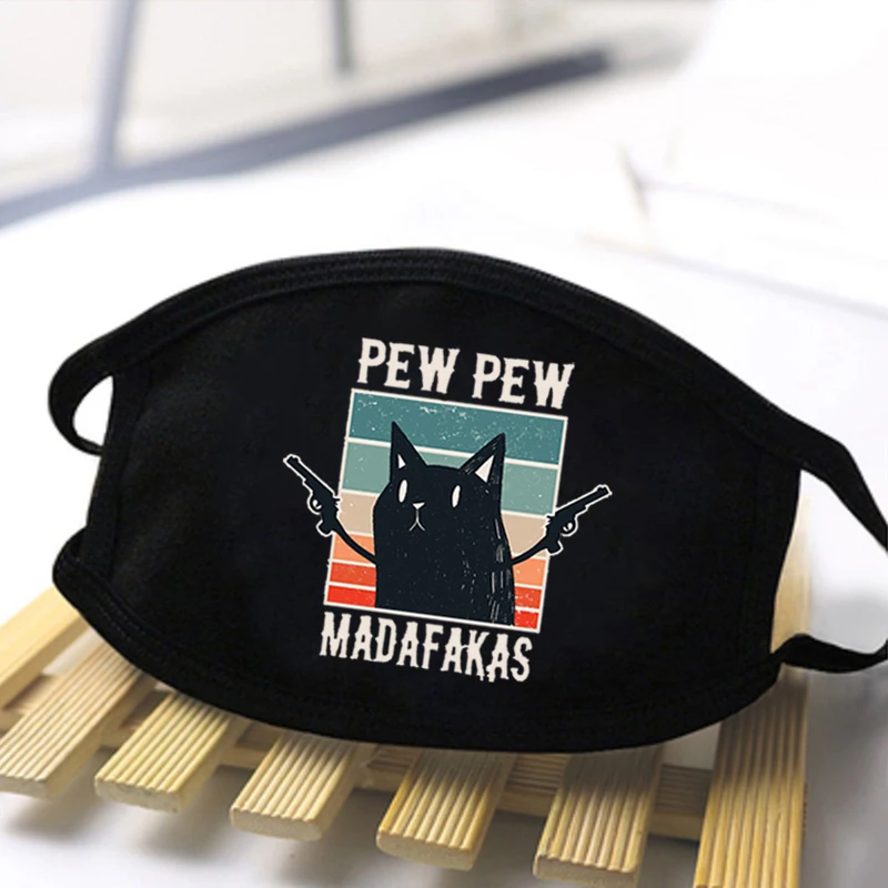 

Маска Пылезащитная унисекс Pew, от пыли, с изображением кошек мадафакаса, 2020